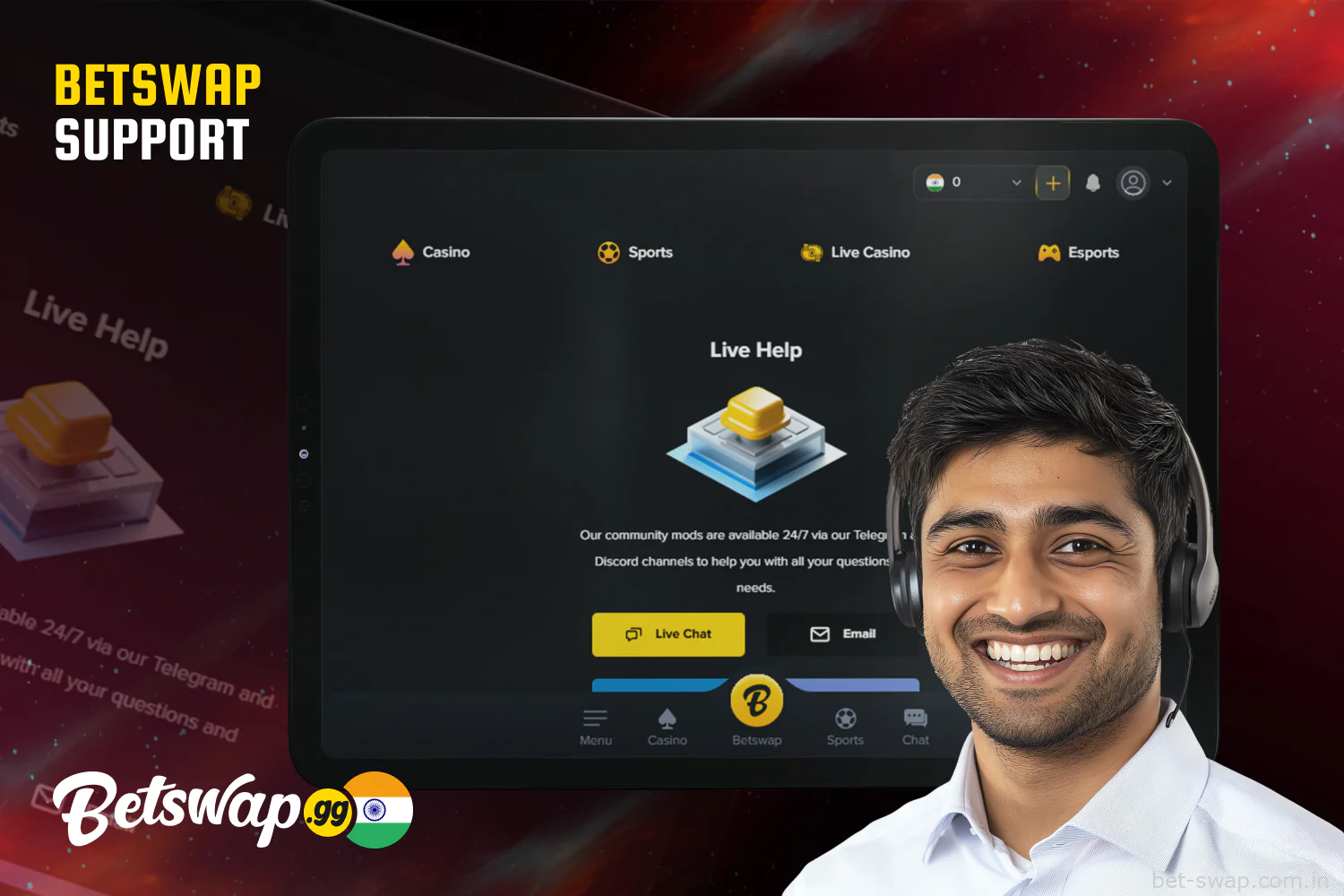 Betswap official casino and sports betting site in India