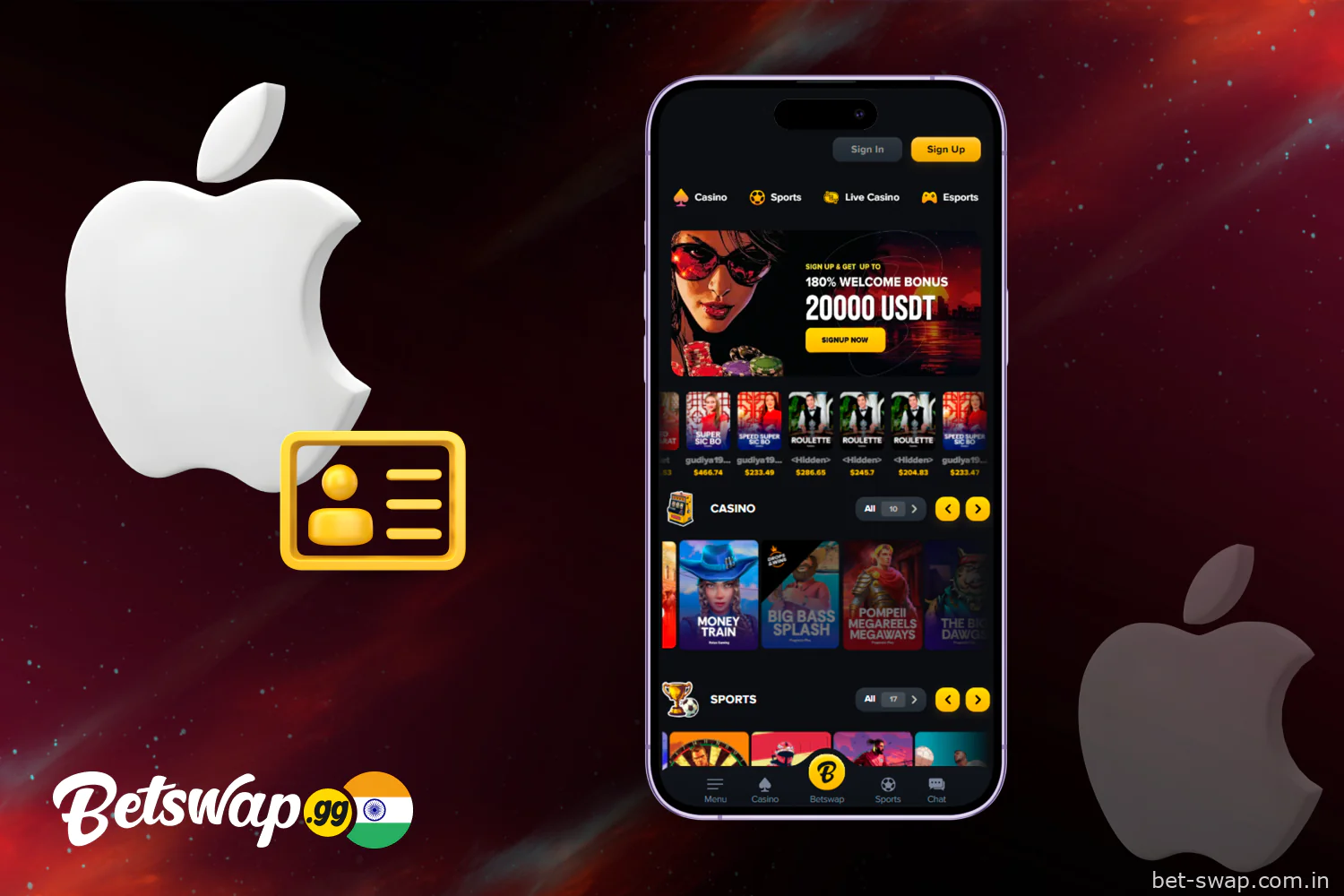 Open the official Betswap site on your iPhone
